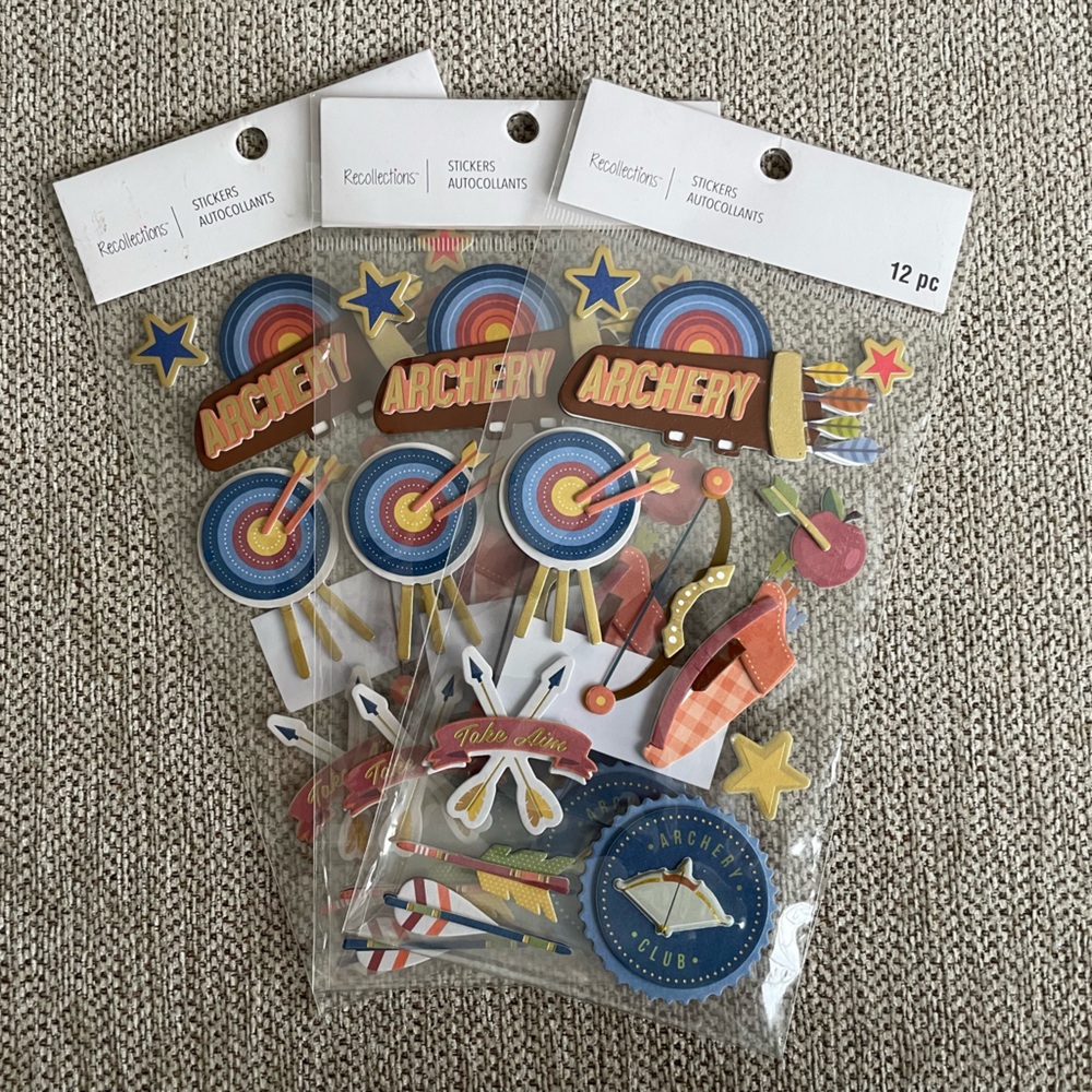 NWT Archery Scrapbook Stickers